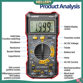 [HelleryTH] เครื่องมัลติมิเตอร์ดิจิทัล DC ความแม่นยําสูง แบบพกพา