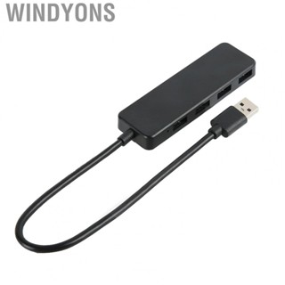 Windyons 4 Port USB3.0 Hub High Speed 5Gbps Ultra Durable Black Ports USB Multiport Adapter for