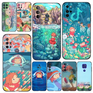 เคสโทรศัพท์มือถือ ซิลิโคนนิ่ม Tpu ลาย Ponyo on the Cliff สีดํา สําหรับ Motorola Edge 30 neo Pro 5G