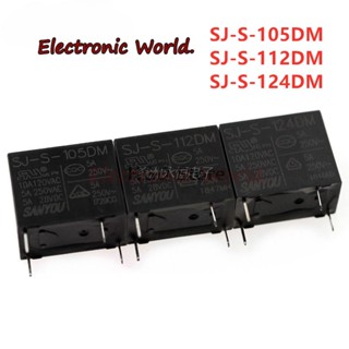 รีเลย์พาวเวอร์ 100% SANYOU SJ-S-105DM 5VDC SJ-S-112DM 12VDC SJ-S-124DM 24VDC 4PINS 5A แบบเปลี่ยน (JZC)HF32F