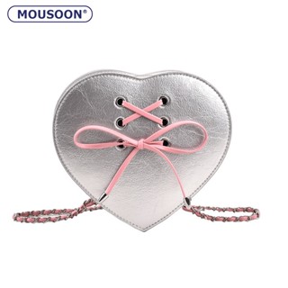 MOUSOON กระเป๋า Messenger สำหรับผู้หญิง สไตล์เกาหลี Love Design Chain Bag