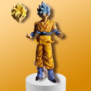 [New product in stock] Dragon Ball hand-made Super Blue Monkey King beijita Super Saiyan anime toy model double-headed carving ornaments QZG1