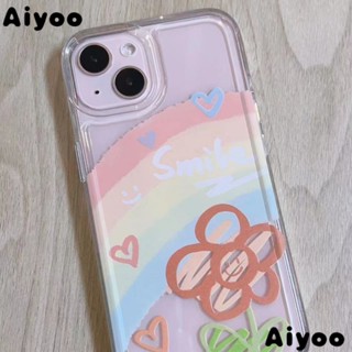 เคสโทรศัพท์มือถือ แบบนิ่ม ลายดอกไม้ สีรุ้ง กันกระแทก สําหรับ Apple Iphone 116s Promax 13plus 12 XR 14 78 I8XJ