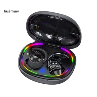 Huarmey หูฟังอินเอียร์บลูทูธไร้สาย พร้อมไฟ RGB สําหรับเล่นเกม