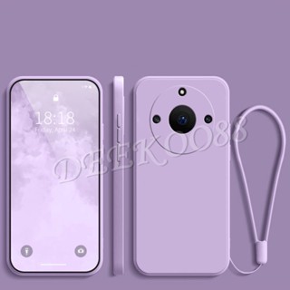  เคสโทรศัพท์มือถือ ซิลิโคนนิ่ม พร้อมสายคล้องมือ สีพื้น สําหรับ Realme 11 Pro+ Pro Plus 5G 4G Realme11Pro+