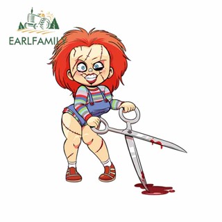 Earlfamily สติกเกอร์ กันน้ํา ลาย Chucky Freddy Krueger ขนาด 13 ซม. x 10.9 ซม. สําหรับตกแต่งรถยนต์ DIY