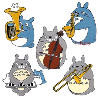 เข็มกลัด โลหะผสม รูปการ์ตูน Totoro Orchestra เหมาะกับของขวัญ สําหรับตกแต่งเสื้อผ้า