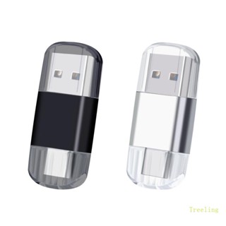 Treeling เครื่องอ่านการ์ด USB C OTG USB2 0 OTG TF SD ความเร็วสูง