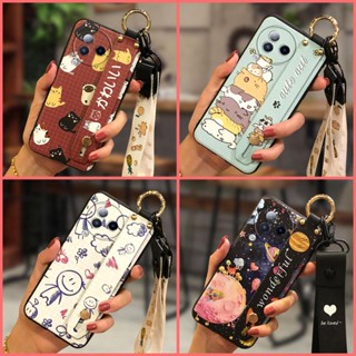 Wristband Silicone Phone Case For Xiaomi Civi3 Wrist Strap armor case Cartoon protective Lanyard Dirt-resistant Shockproof