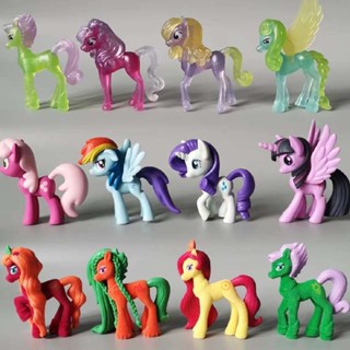 ของแท้ เครื่องประดับฟิกเกอร์ ของตกแต่ง รูปการ์ตูนอนิเมะ Hasbro Pony Little Pony สีรุ้ง