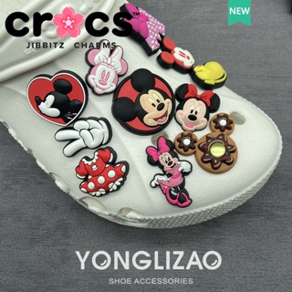 Jibbitz crocs charms หัวเข็มขัด ลายการ์ตูนมิกกี้ มินนี่เมาส์ สําหรับตกแต่งรองเท้า