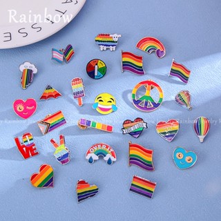 【Rainbow】เข็มกลัดธงชาติสายรุ้ง อัลลอยด์ ของขวัญสําหรับคู่รัก