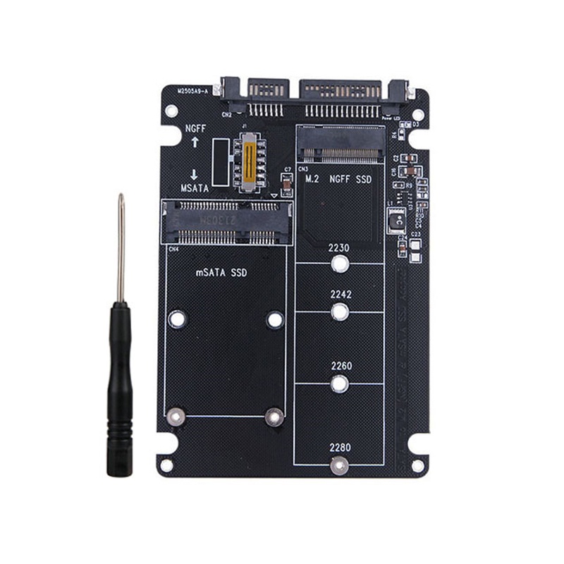 อะแดปเตอร์ SSD M2 mSATA อะแดปเตอร์ M2 SATA SSD mSATA SSD ถึง SATA3.0 6Gbps Board 2.5 "SATA to M2 Con