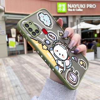 เคสมือถือ แบบแข็ง ขอบสี่เหลี่ยม ลายการ์ตูนอวกาศ กันกระแทก สําหรับ Samsung galaxy A21s