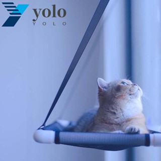 Yolo เปลญวนแมว สี่ฤดูกาล ระบายอากาศ เล่นพัก นอน สําหรับหน้าต่าง ถ้วยดูดที่แข็งแกร่ง แขวนเตียง