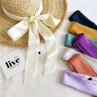 2 meter double-sided solid color thin narrow strip scarf