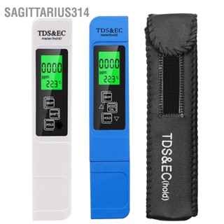 Sagittarius314 TDS EC Meter แบบพกพาจอแสดงผล LCD ขนาดกะทัดรัด 3 in 1 ปากกาทดสอบคุณภาพน้ำอุณหภูมิสำหรับสระว่ายน้ำพิพิธภัณฑ์สัตว์น้ำ