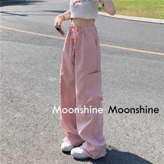 Moon  กางเกงขายาว คาร์โก้ กางเกง เชือกอเมริกันคลาสิค Cargo pants 2023 NEW Chic สวย Stylish สบาย A20M01F 36Z230909