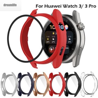 【DREAMLIFE】For-Huawei Smart Watch GT3 42mm Case With Tempered Glass Screen Protector Cover
