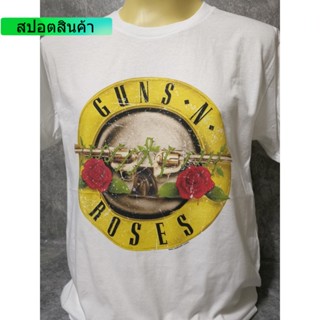 [S-5XL]TYเสื้อวงนำเข้า Guns N Roses Classic Logo Axl Rose Slash Hard Rock Glam Metal Metallica AC/DC Style Vitage T-Shi