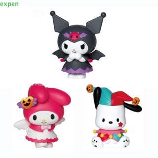 Expen โมเดลตุ๊กตาฟิกเกอร์ Kuromi PVC Kuromi Melody Pachacco Q Version ของเล่นฮาโลวีน สําหรับเด็กผู้หญิง