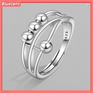 Bluelans แหวนลูกปัด ทรงเรขาคณิต ทองแดง ปรับได้ บรรเทาความเครียด เครื่องประดับ สําหรับผู้หญิง