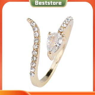 Beststore|  เครื่องประดับผู้หญิง แหวนแฟชั่น รูปงู ฝังพลอยเทียม