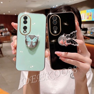 เคสโทรศัพท์มือถือ ลายผีเสื้อน่ารัก พร้อมแหวนขาตั้ง สําหรับ Honor 90 Lite X8a Magic5 Pro 5G 4G 2023 Honor90Lite Honor90