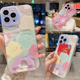 เคสโทรศัพท์มือถือ TPU แบบนิ่ม ลายดอกไม้หน้ายิ้ม สําหรับ iPhone 14 13 12 11 Pro Max 14Plus 13 12 mini 14 8 7 SE 6 6S Plus X XS XR XSMax