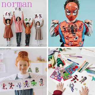 Norman สติกเกอร์ปริศนา ลายการ์ตูน Marvel Make-a-Face Spiderman ของเล่นสําหรับเด็ก ผู้ปกครอง 12 ชิ้น ต่อชุด