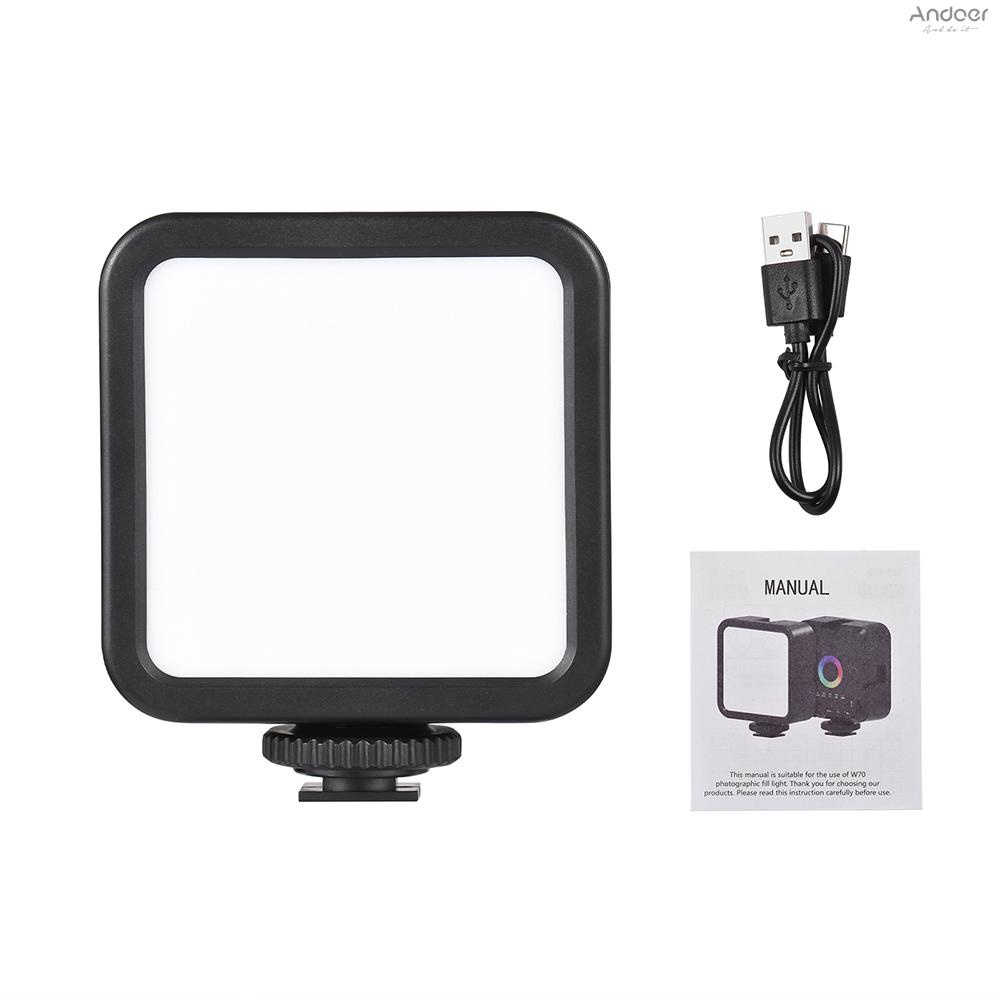 LED แสงถ่ายภาพ โคมไฟถ่ายภาพ หรี่แสงได้ ขนาดเล็ก แบบพกพา โหมดไฟสองสี แบตเตอรี่ 1200mAh พอร์ตชาร์จ USB 3 รองเท้าเย็น 70 ดวง ลูกปัด LED 3000K-9000K อุณหภูมิสี
