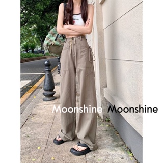 Moon  กางเกงขายาว คาร์โก้ กางเกง เชือกอเมริกันคลาสิค Cargo pants 2023 NEW 072171 ทันสมัย สวย รุ่นใหม่ Beautiful A90M04E 36Z230909