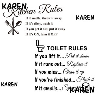 Karen สติกเกอร์ติดผนัง ลายคําคม คําคม WC สําหรับตกแต่งบ้าน ห้องน้ํา ห้องครัว 1 2 ชิ้น