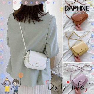 Daphne กระเป๋าสะพายไหล่ กระเป๋าถือ หนัง PU สีพื้น สําหรับผู้หญิง