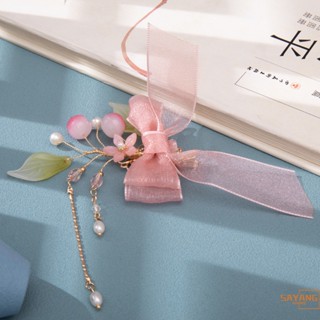 เครื่องประดับแฟชั่น กิ๊บติดผม ประดับโบว์ สีชมพู