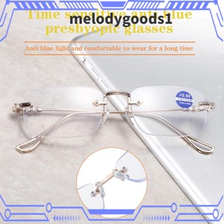 MELODYGOODS1 แว่นตาอ่านหนังสือ ป้องกันแสงสีฟ้า, แว่นตาอ่านหนังสือ บลูเรย์ บล็อกสี่เหลี่ยม, แว่นตาโลหะ ป้องกันดวงตา ที่หรูหรา เบาพิเศษ สําหรับผู้ชาย และผู้หญิง