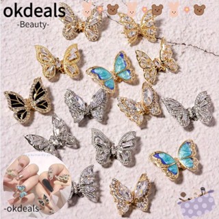 OKDEALS คริสตัลอัลลอย เพทาย 3D สําหรับตกแต่งเล็บ 1 ชิ้น