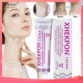 JULYSTAR Xhekpon Spanish Neck Cream ครีมบำรุงผิวหน้าและลำคอที่สดชื่นไม่เหนียวเหนอะหนะ 40ml Spanish Neckline Cream Wrinkle Smooth Anti Aging Cream ผลิตภัณฑ์ดูแลผิว