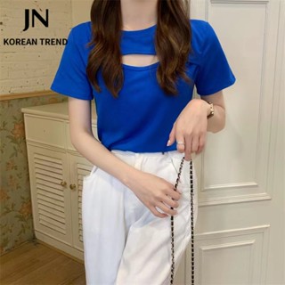 JN Studio  เสื้อยืด ครอป เสื้อยืดผู้หญิง สไตล์เกาหลี  ทันสมัย fashion Trendy Korean Style A29J0CM 36Z230909