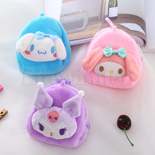 SANRIO กระเป๋าใส่เหรียญ กระเป๋าสตางค์ แบบนิ่ม ขนาดใหญ่ จุของได้เยอะ ลายการ์ตูนอนิเมะ Melody Kuromi Cinnamon Dog น่ารัก