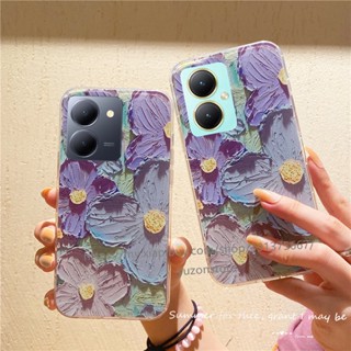 เคสโทรศัพท์มือถือแบบนิ่ม กันกระแทก ลายภาพวาดกราฟฟิตี้ ดอกไม้ สไตล์เรโทร สําหรับ VIVO Y78 5G เคส Phone Case