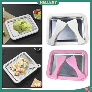 [HelleryTH] กระทะทําไอศกรีม DIY พร้อมที่ขูด 2 ชิ้น อลูมิเนียมอัลลอย 22.5x17.5 ซม. สําหรับทําโยเกิร์ต ไอศกรีม