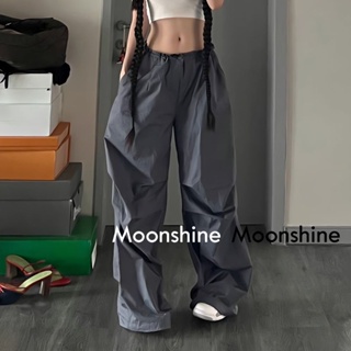 Moon  กางเกงขายาว คาร์โก้ กางเกง เชือกอเมริกันคลาสิค Cargo pants 2023 NEW 072604 ทันสมัย พิเศษ ทันสมัย Beautiful A20M073 36Z230909