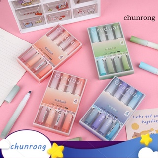 Chunrong ปากกามาร์กเกอร์ หัวเอียง หมึกออก ไล่โทนสี 1 ชุด