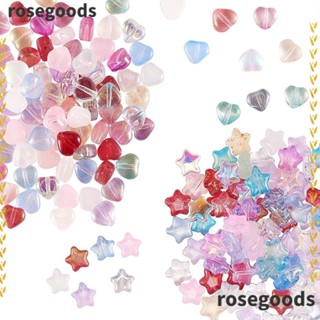 Rosegoods1 ลูกปัดแก้วคริสตัล รูปหัวใจ คละสี อุปกรณ์เสริม 200 ชิ้น