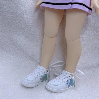 Bjd SD 1/4 รองเท้าผ้าใบ สีขาว เข้ากับทุกการแต่งกาย สําหรับตุ๊กตา