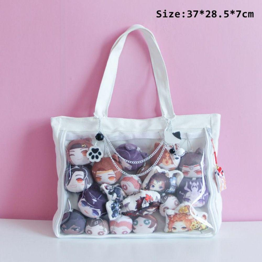 กระเป๋าถือใส TOSE, กระเป๋าสะพายผ้าใบแบบใช้ซ้ําได้, การออกแบบ Harajuku ความจุขนาดใหญ่ Satchels Bag Shopping