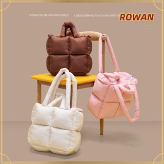 Rowans กระเป๋าสะพายไหล่ กระเป๋าถือ ผ้าไนล่อน มีซิป สีพื้น สไตล์ยุโรป อเมริกา สําหรับสตรี