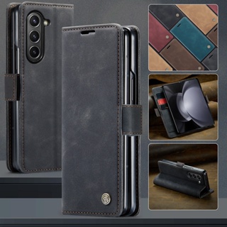 เคสโทรศัพท์หนัง ฝาพับแม่เหล็ก พร้อมช่องใส่บัตร หรูหรา สําหรับ Samsung Galaxy Z Fold 5 5G ZFold5 Fold5