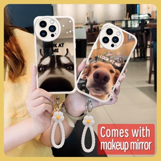 Soft case Makeup mirror Phone Case For iphone13 Pro Max Liquid silicone Little Fresh lovely interest Hangings Raised lens